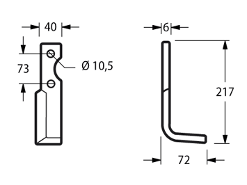 ZAPPETTA PASBO G11-14-72-83-84-93 PIATTO 40x6 MM SQUADRO