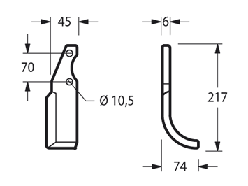 ZAPPETTA S.E.P. MOTOZAPPA 113/125/130 PIATTO 45x6 MM ARCO