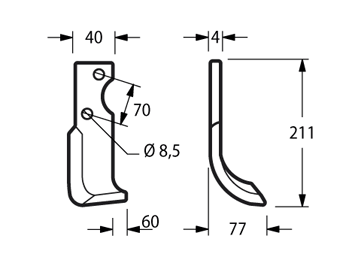 ZAPPETTA SEP 430/450 PIATTO 40x4 MM ARCO